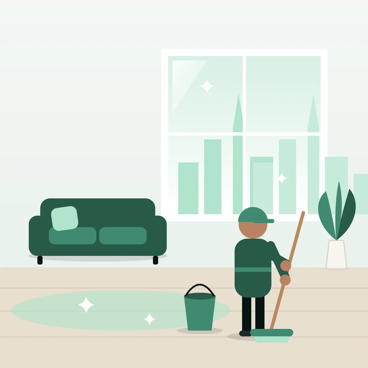 Apartment Deep Cleaning by a professional cleaning team in Dubai